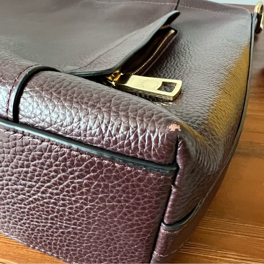 COACH SCOUT Oxblood Pebble Leather Hobo Shoulder Bag - Picture 12 of 13